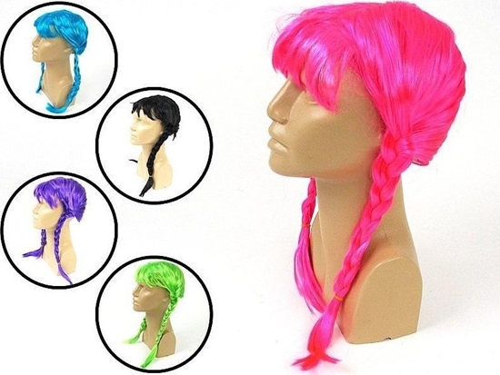 Picture of Peruka z warkoczami neonowa mix