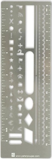 Picture of Peter Pauper Press Zakadka metalowa z szablonem i linijk