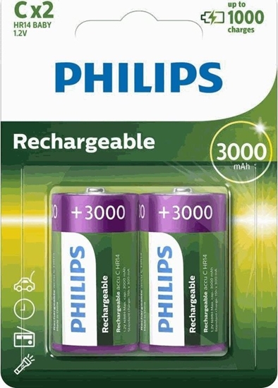 Picture of Philips 2x AKUMULATOR R14 C 3000MAH PHILIPS R14B2A300/10