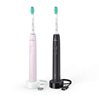 Picture of Philips 3100 series HX3675/15 2-pack sonic electric toothbrushes - black & pink