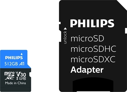Изображение Philips MicroSDXC Card     512GB Class 10 UHS-I U3 incl. Adapter