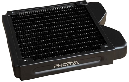 Picture of Phobya R27-S120 Radiator, 120 mm Radiator, 18 FPI, Kupferlamellen, 2x G1/4-Zoll-Anschlüsse - schwarz