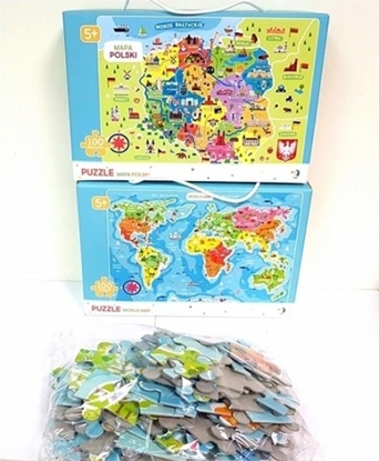 Picture of Pierot Puzzle Mapa wiata + Mapa Polski