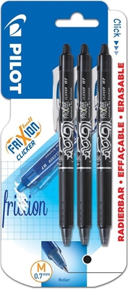 Attēls no Pilot Dugopisy kulkowe FriXion Ball Clicker, rednia kocówka 0,7 mm, czarne, 3 szt.