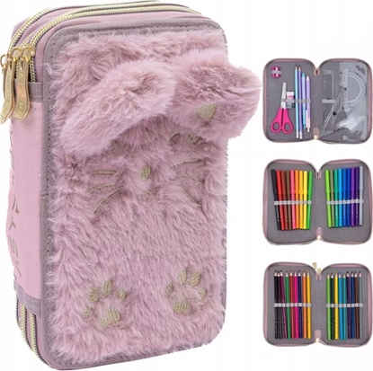 Attēls no Piórnik Astra Piórnik potrójny z wyp Astrabag Fluffy Kitty ASTRA