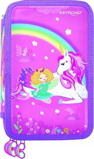 Изображение Piórnik Keyroad Piórnik KEYROAD, wyposaony, 3-komorowy, 52 elementy, 20,5x13,5x6 cm, mix kolorów