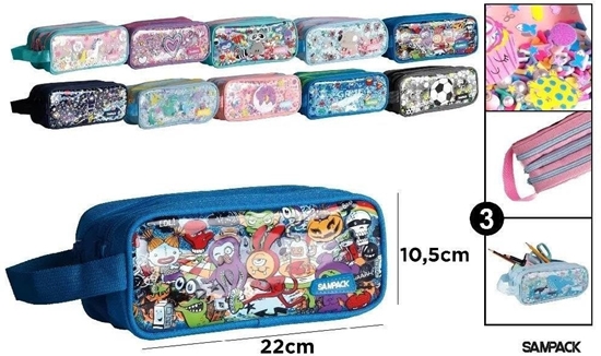 Изображение Piórnik trzykomorowy z uchwytem MIX