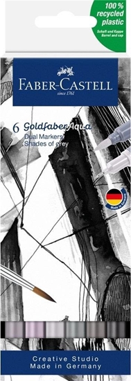 Изображение Pisak akwarel Goldfaber Aqua shades of grey 6szt