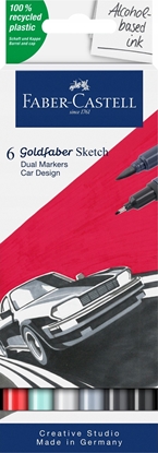 Изображение Pisak dwustronny Goldfaber Sketch car design 6 kol