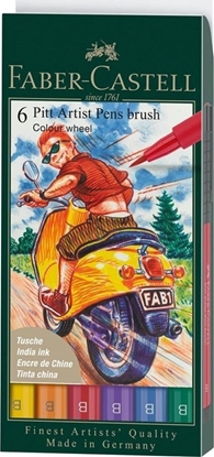 Изображение Pisaki Pitt Artist Pen B kolory podstawowe 6szt