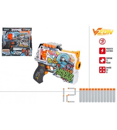 Picture of Pistole ar 12 porol. šautriņām (uz baterijām ) V-Zon 8 g+ CB47747