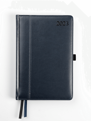 Изображение Plānotājs AMBASSADOR BLACK EDITION 2026, PU, A5, diena, zilā krāsa(Latviešu valodā)