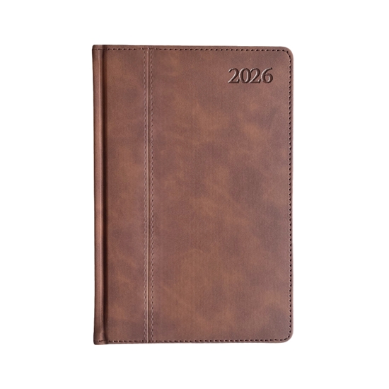 Picture of Plānotājs PREMIER plus 2026, PU A5, diena, brūna krāsa (Latviešu valodā)