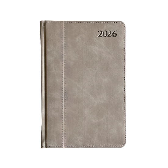 Изображение Plānotājs PREMIER plus 2026, PU A5, diena, gaišs kakao (Latviešu valodā)