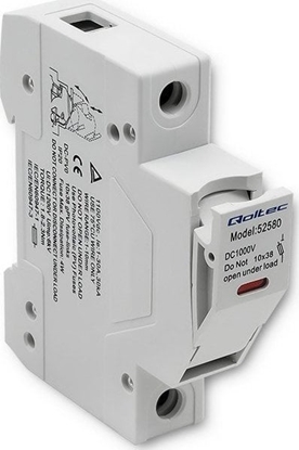 Attēls no Podstawa bezpiecznikowa z diodą + bezpiecznik DC | 1P | 1000V |  15A | 10x38 | solar 