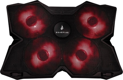 Picture of Podstawka chodzca Surefire Podkadka chodzca pod notebook, Bora, podwietlane wentylatory, czarno-czerwona, SureFire, 4 wentylatory