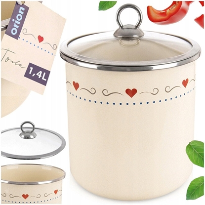 Picture of Pojemnik na ywno emaliowany z pokrywk szklan TONCA 1,4 l