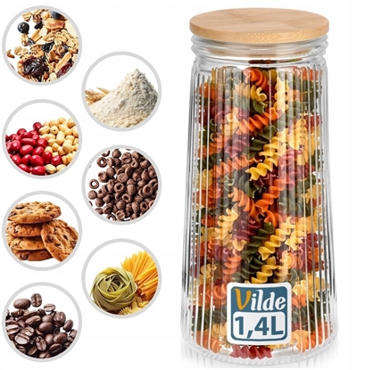 Picture of Pojemnik na produkty sypkie szklany z pokrywk i uszczelk 1,4 l