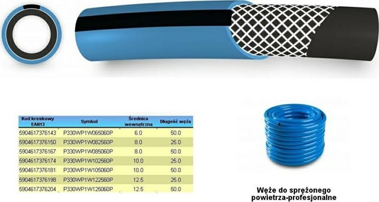 Изображение Polix W DO SPRONEGO POWIETRZA FI = 6mm x 50m, NIEBIESKI, PROFESIONALNY P430WP1W065060