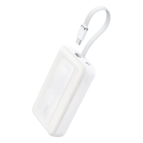 Picture of Powerbank ZOLO 20000mAh 30W wbudowany kabel USB-C, biały