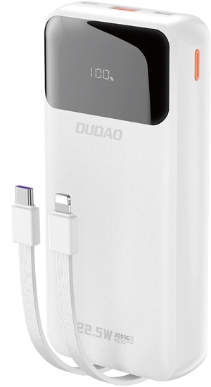 Picture of Powerbank Dudao K15Pro 20000mAh 22.5W PD USB-C / USB-A / wbudowane kable Lightning, USB-C biay