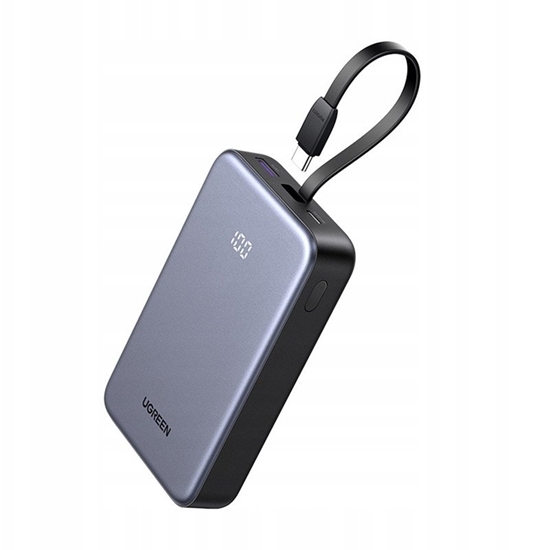 Picture of Powerbank UGREEN PB505 20000mAh USB-A, USB-C 20W + wbudowany kabel USB-C szary