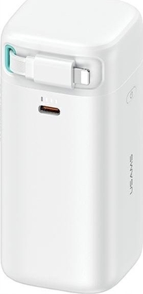 Изображение Powerbank Usams USAMS Powerbank ze zwijanym kablem Retractable Lightning 18000 mAh PD45W Fast Charge XMF Series biay/white 20KCD21702 (US-CD217)