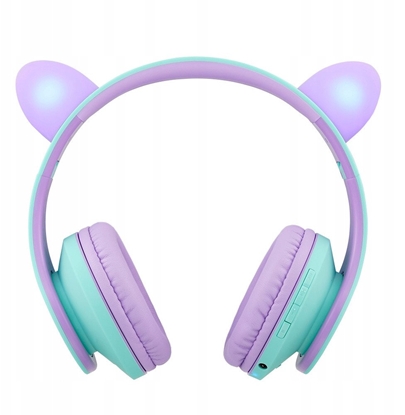 Attēls no PowerLocus P2 Kids Headphones purple/turquoise with Ears