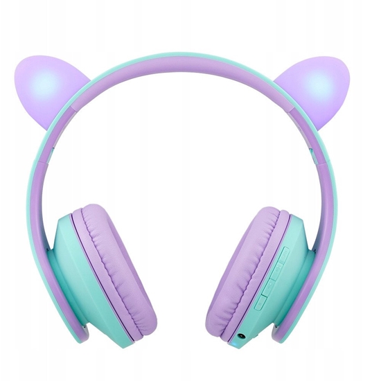 Picture of PowerLocus P2 Kids Headphones purple/turquoise with Ears