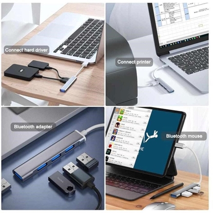 Picture of PremiumCord Hub USB3.2A na USB3.2 A + 3x USB2.0 A, SuperSpeed 5Gbps, hliníkové pouzdro