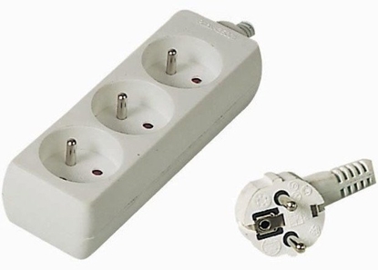 Picture of PremiumCord Przeduacz 3 gniazdka biae, 230V, 2m