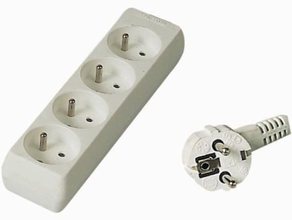 Attēls no PremiumCord PREMIUMCORD Prodluovací pívod 230V 2m, 4 zásuvky, bílá