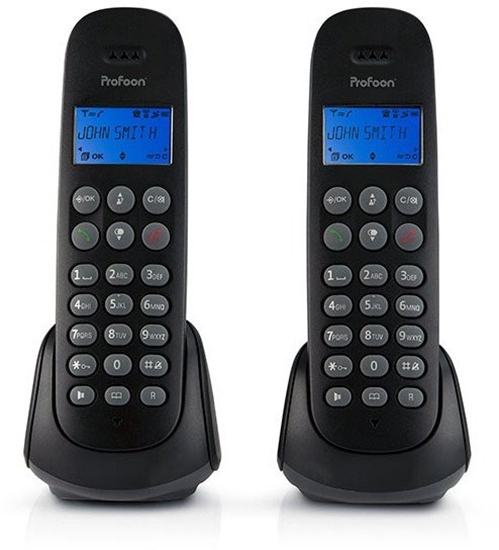 Изображение PROFOON PDX-320 - DECT-Telefon mit 2 Mobilteilen, schwarz