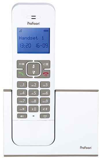 Изображение PROFOON PDX-8400TE - DECT-Telefon mit 1 Mobilteil, weiß/taupe