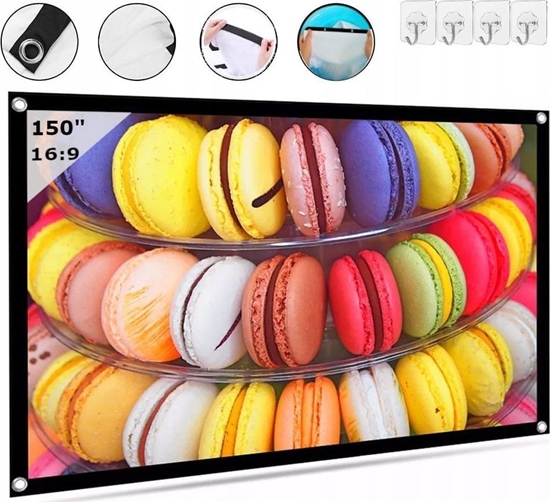 Picture of Projektor Zenwire EKRAN PROJEKCYJNY do projektora Przenony skadany 16:9 332x187 150 Cali