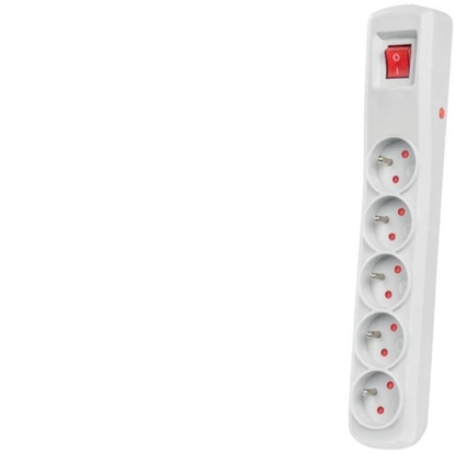 Picture of Przeduacz elektryczny Listwa zasilajca antyprzepiciowa ARCON R5 na 5 gniazd 2P+Z z wycznikiem szara 5m