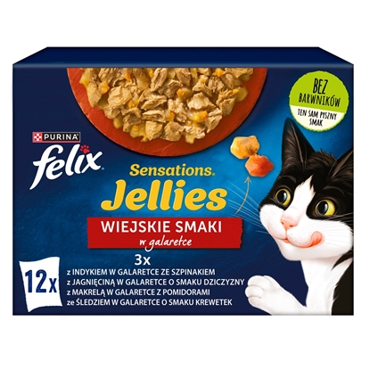 Изображение Purina Felix Sensations Mix Turkey, Mackerel, Lamb, Herring - Wet Cat Food - 12x85 g