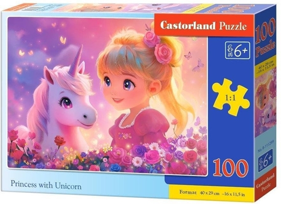 Изображение Puzzle 100 Princess with Unicorn CASTOR