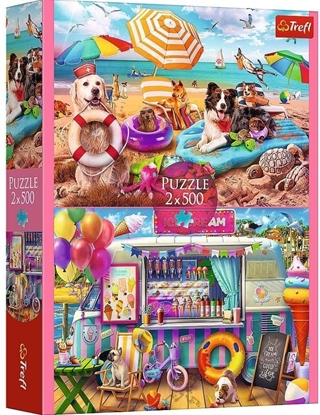 Attēls no Puzzle 2x500 Wakacyjny czas TREFL