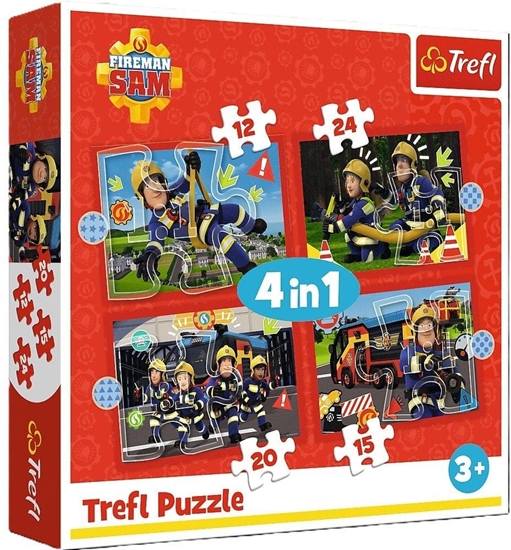 Изображение PUZZLE 4W1 TREFL PRZYGODY STRAZAKA SAMA PUD8