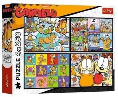 Attēls no Puzzle 4x250 Garfield nie lubi poniedziaków TREFL
