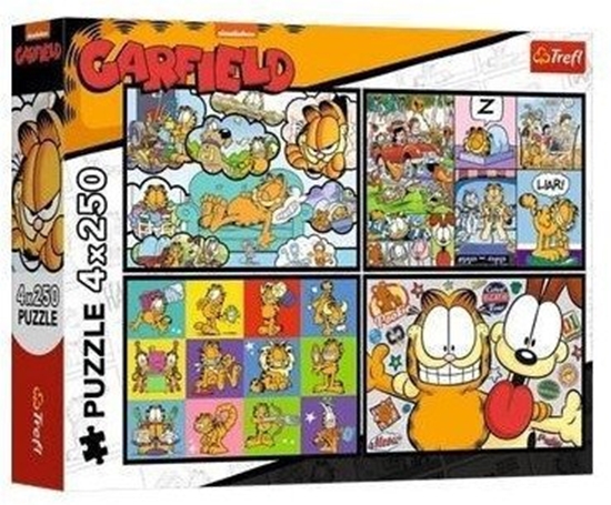 Picture of Puzzle 4x250 Garfield nie lubi poniedziaków TREFL