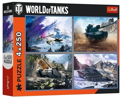 Attēls no Puzzle 4x250 Wielka bitwa czogów TREFL