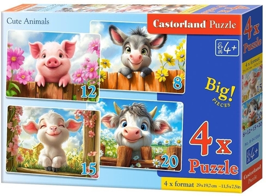 Picture of Puzzle x 4 Kontur Cute Animals CASTOR
