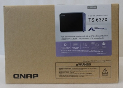 Attēls no QNAP SALE OUT. TS-632X-4G Cost-effective 6-bay 10GbE NAS, designed to accelerate your workloads | | Cost-effective 6-bay 10GbE NAS | TS-632X-4G | Alpine | AL524 | Processor frequency 2 GHz | 4 GB | DDR4 SODIMM | 120W adapter (12VDC), 100-240VAC | USE