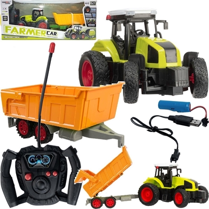Attēls no Qulki DUY TRAKTOR ZDALNIE STEROWANY Z PRZYCZEP RC CIGNIK 39cm adowanie USB