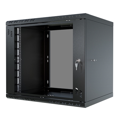 Picture of Rack Cabinet 19" 9U 600mm Glass Door Black