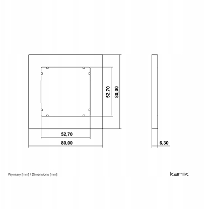 Picture of Ramka uniwersalna Karlik Mini 60MR-1 pojedyncza kwadratowa z tworzywa taupe