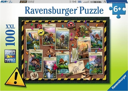 Изображение Ravensburger Puzzle 100 elementów - Kolekcja dinozaurów