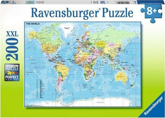Изображение Ravensburger Puzzle 200 Mapa wiata XXL
